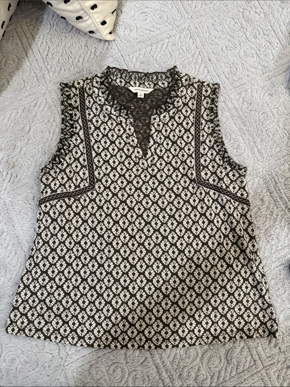 Lucky Brand Black and White Printed Sleeveless Camisole